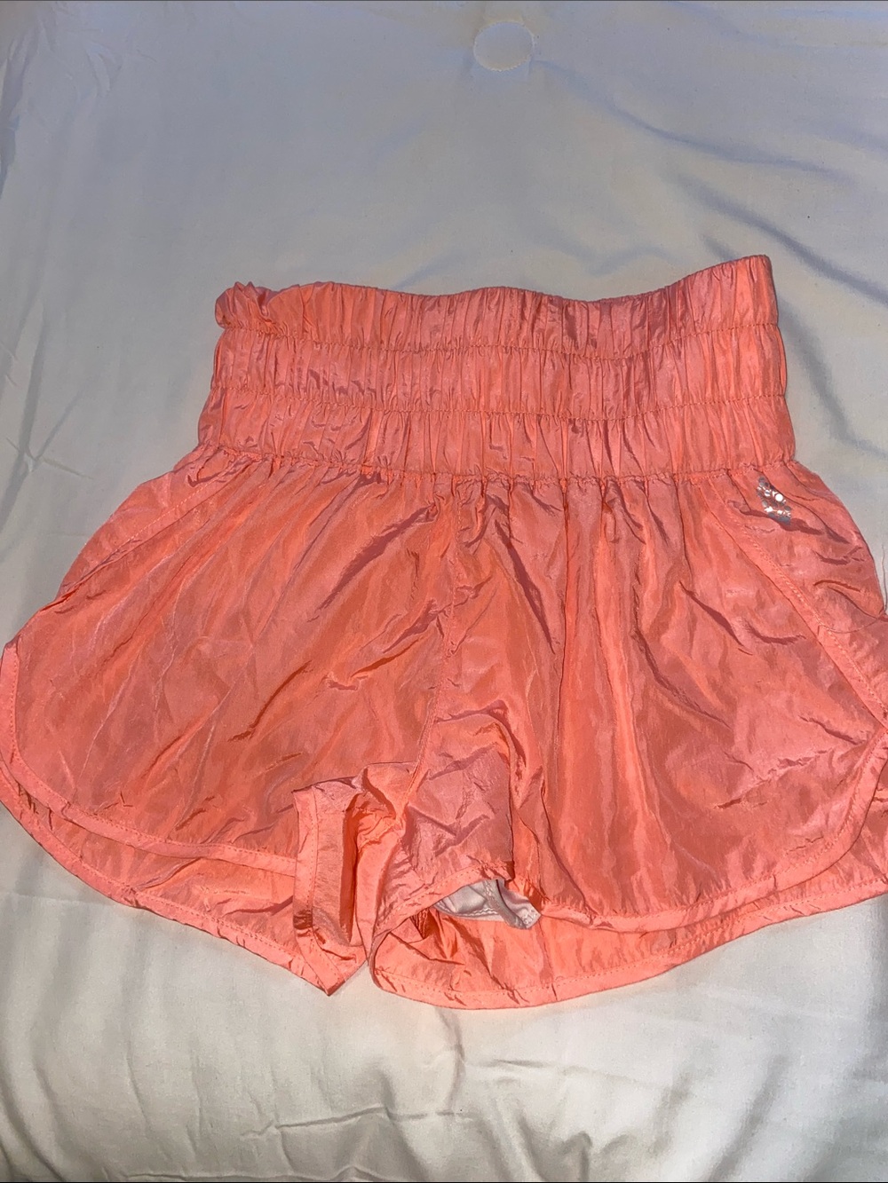 Free People Coral Elastic-Waist Athletic Shorts